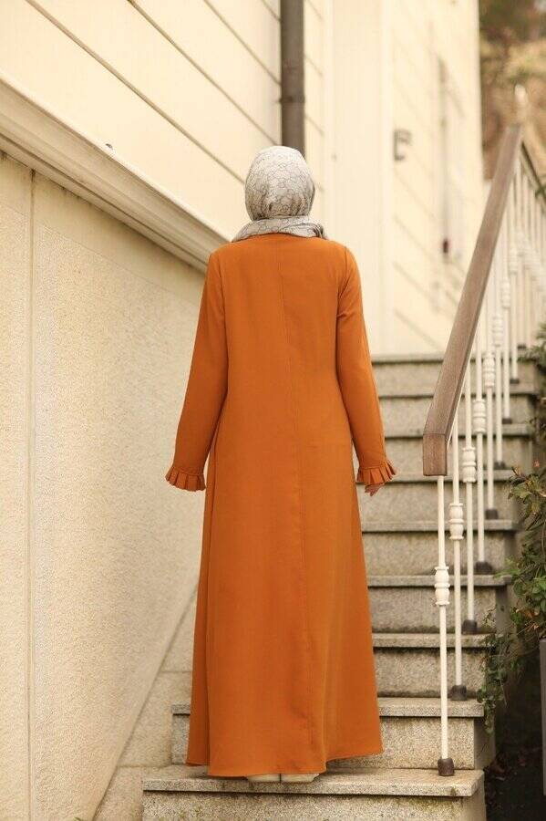6550-ALLERLİ FERMUARLI FERACE Taba