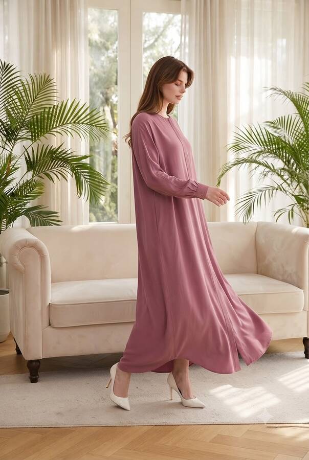 6571-Ancelina Abaya Lila