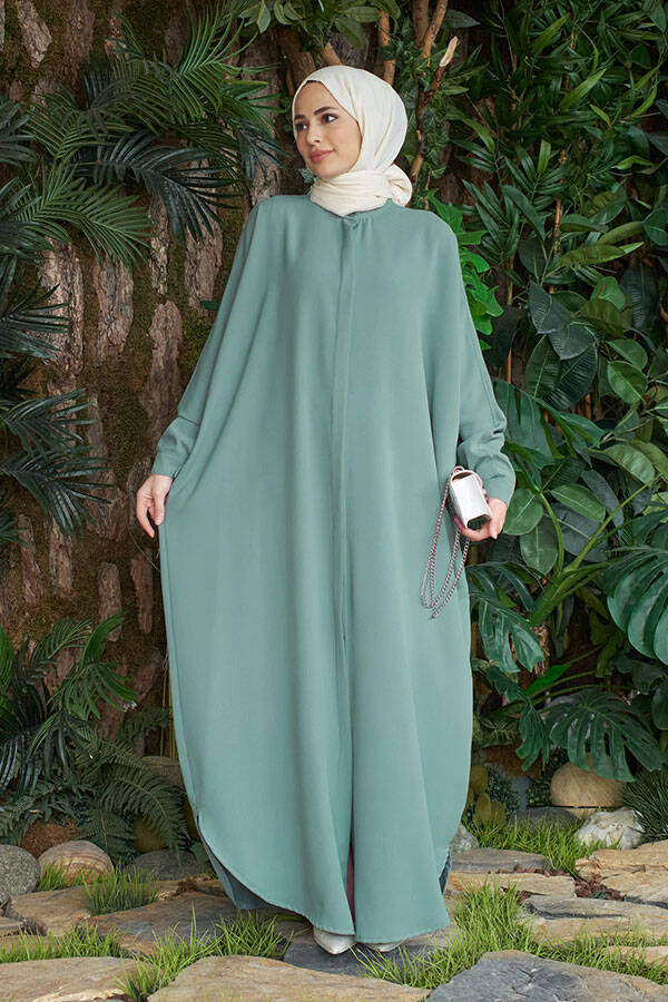 6571-Berlin Abaya Mint Yeşili