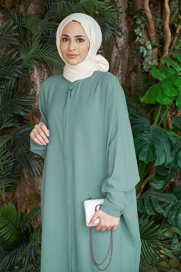 6571-Berlin Abaya Mint Yeşili