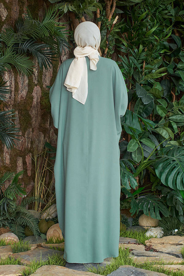 6571-Berlin Abaya Mint Yeşili