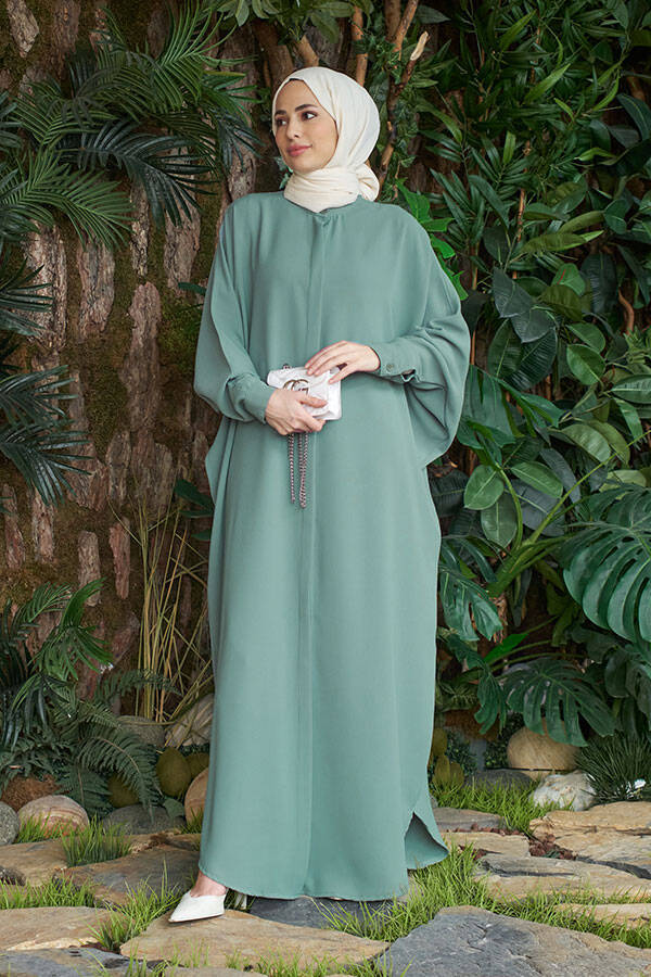 6571-Berlin Abaya Mint Yeşili