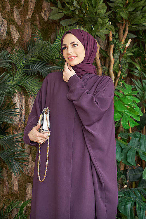 6571-Berlin Abaya Mürdüm - 3
