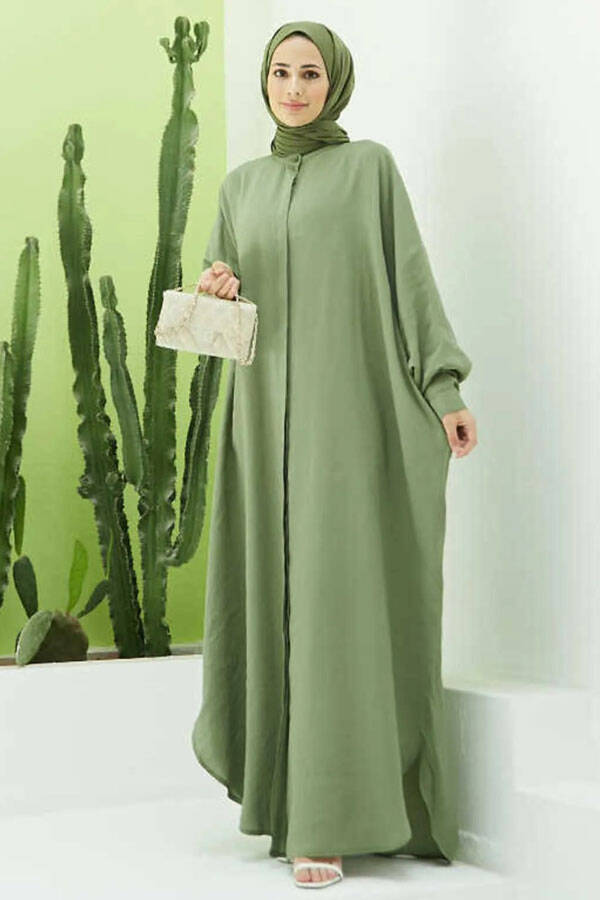 6571-Fendi Modal Abaya Haki