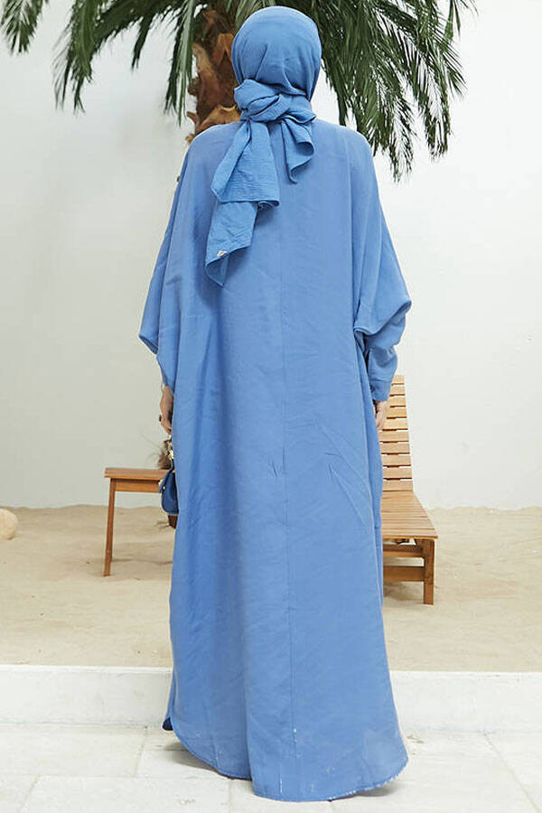 6571-Fendi Modal Abaya İndigo