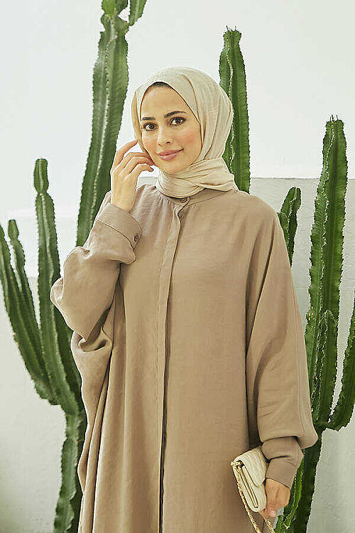 6571-Fendi Modal  Abaya Vizon - 3