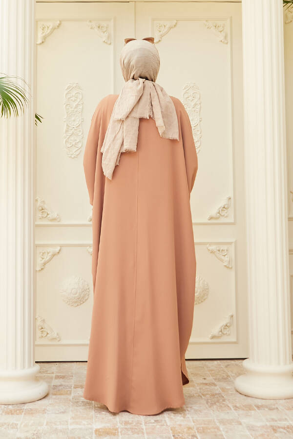 6571-Krep Abaya Camel