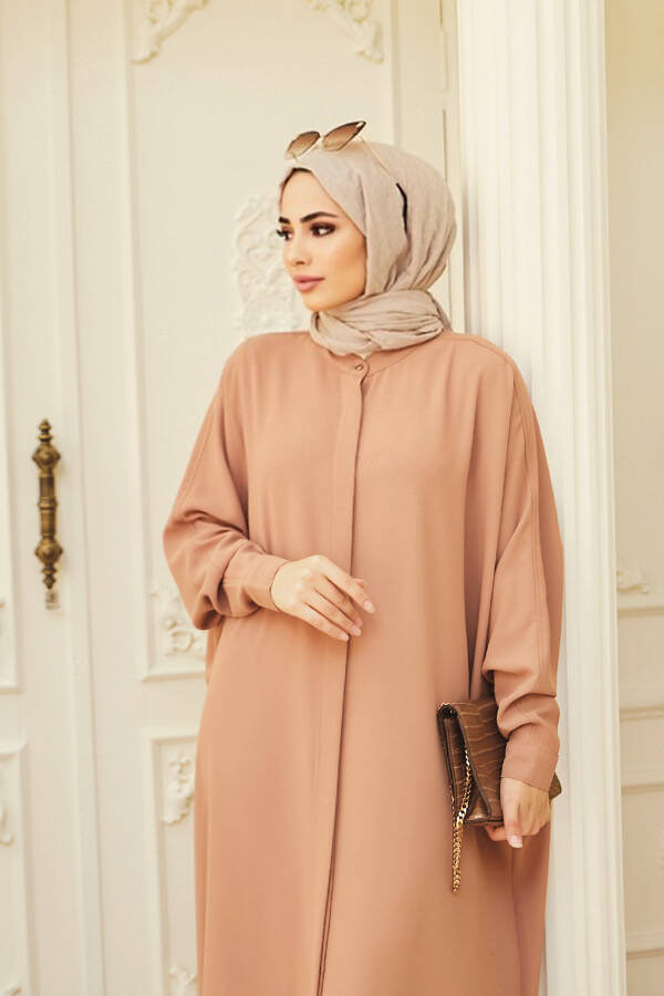 6571-Krep Abaya Camel