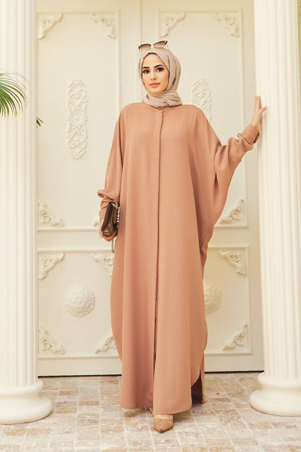 6571-Krep Abaya Camel