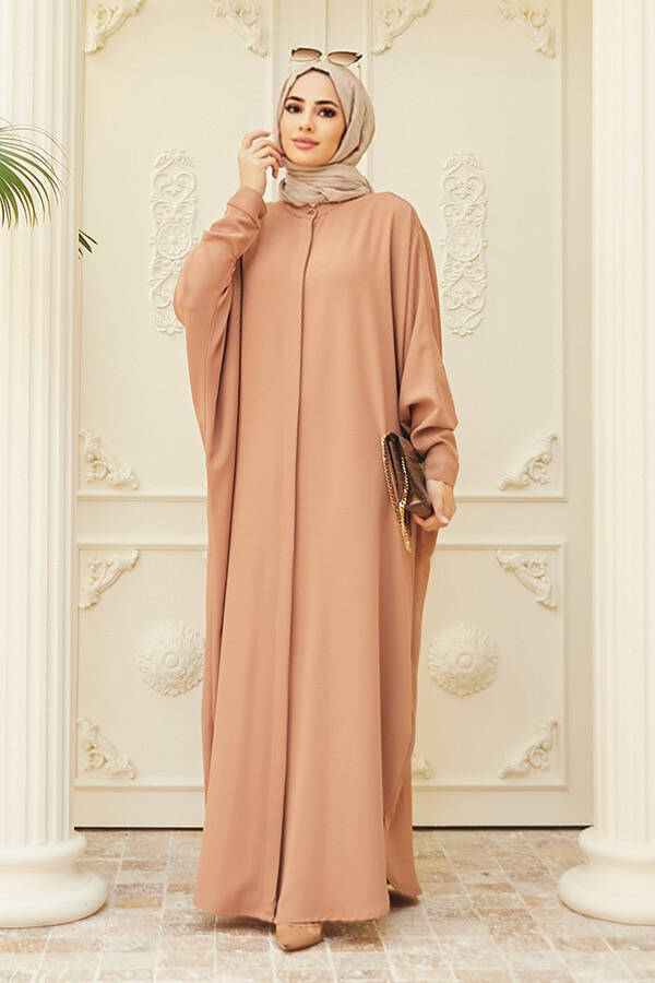 6571-Krep Abaya Camel