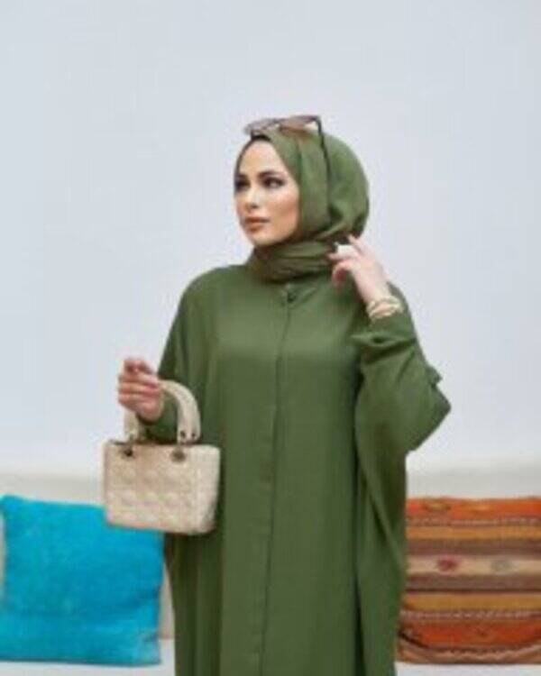6571-Krep Abaya Haki