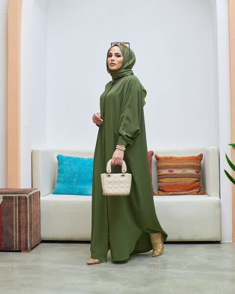 Neways - 6571-Krep Abaya Haki