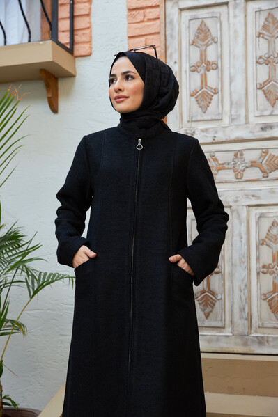 Neways - 6577-Kaşe Pardesü Mürdüm