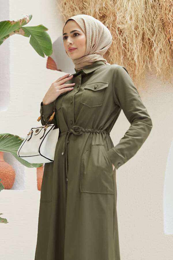 6613-Cepli Bağcıklı Tunik Haki