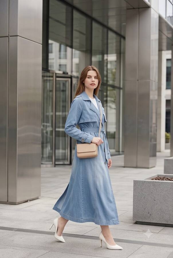 6625-Reglan kollu Trençkot Koyu Mavi