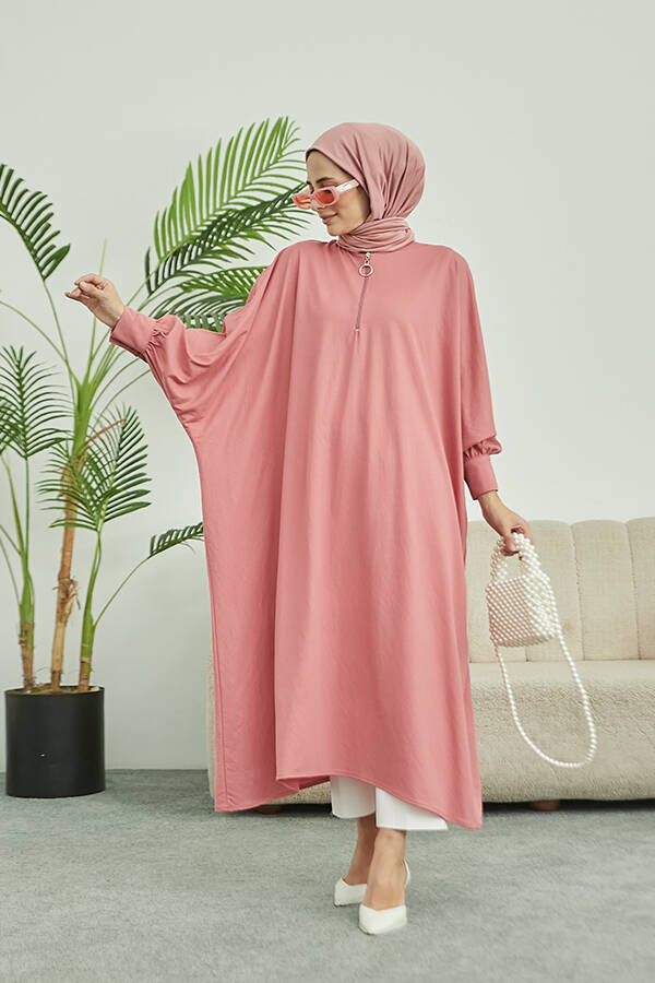 6630-Ancelina Standart Tunik Pudra