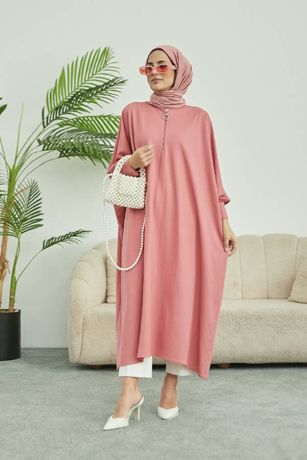 6630-Ancelina Standart Tunik Pudra