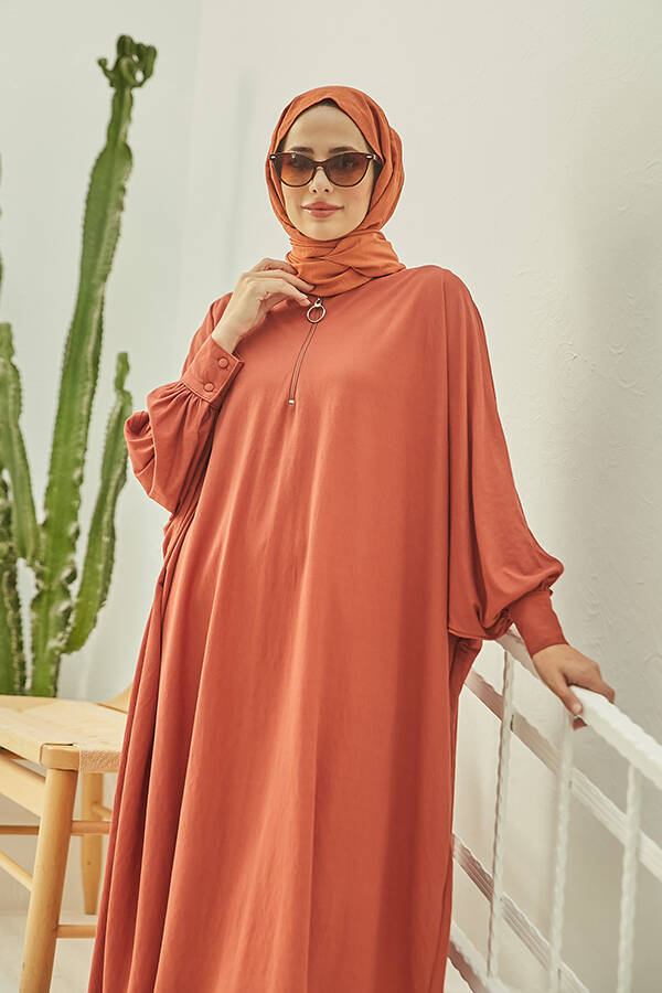 6630-Ancelina Standart Tunik Taba