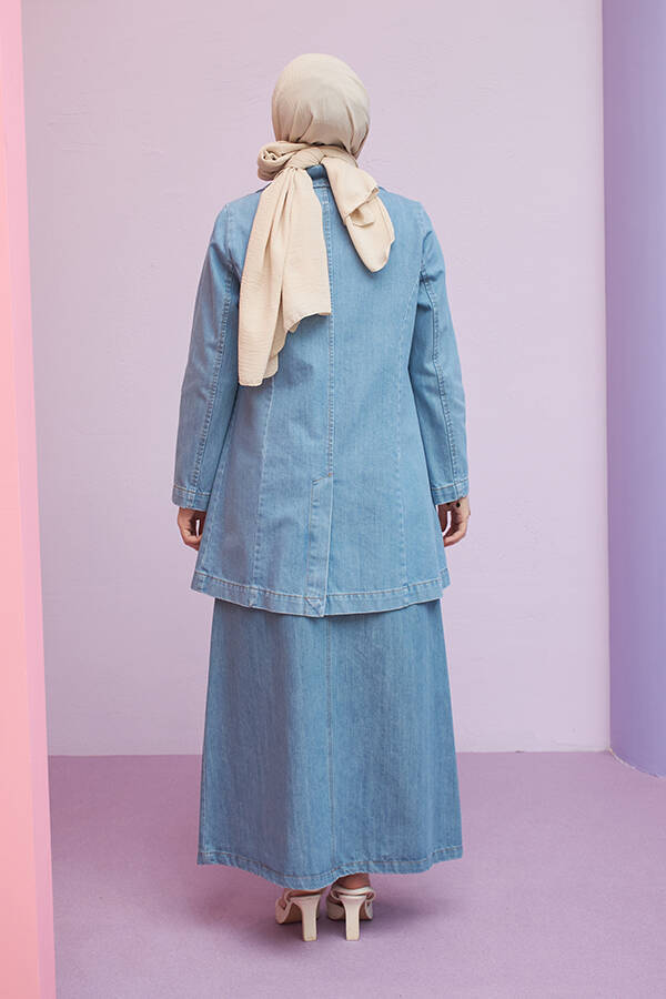 6633- Klasik Denim Ceket Mavi