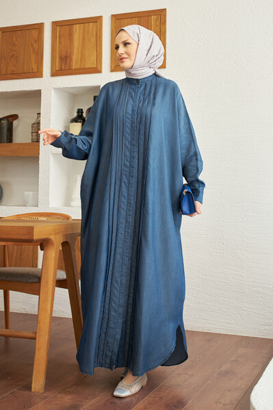 Neways - 6640-Nervürlü Abaya Koyu Mavi