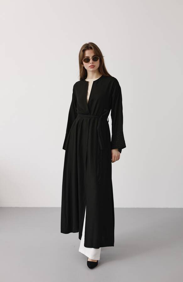 6642-Parça Boya Tensel Abaya Siyah
