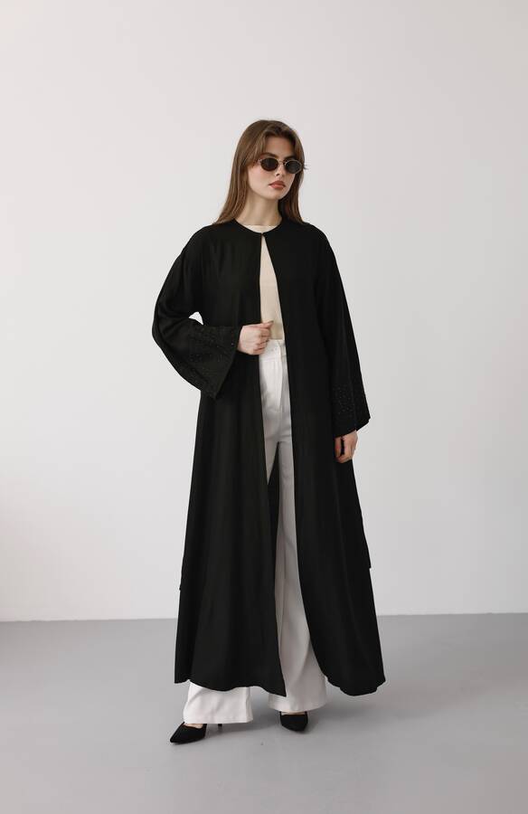 6642-Parça Boya Tensel Abaya Siyah