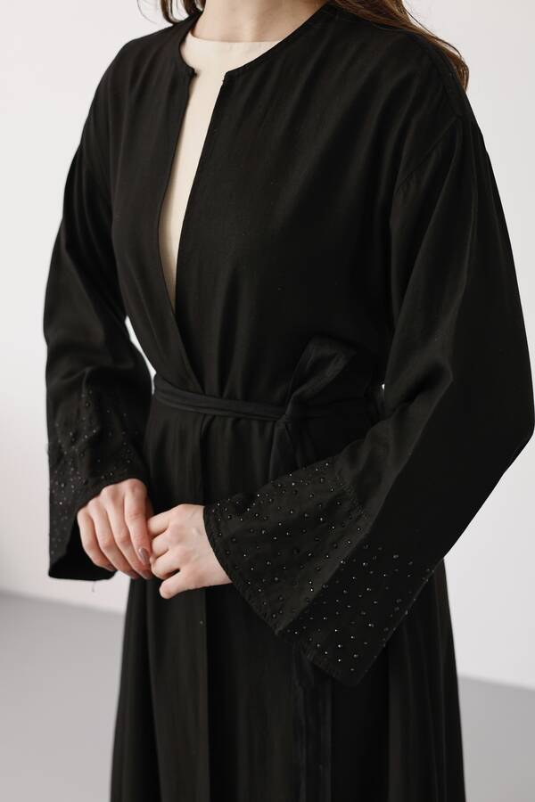 6642-Parça Boya Tensel Abaya Siyah