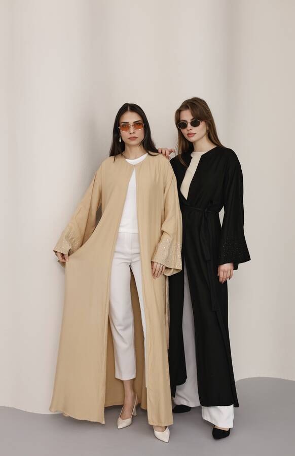 6642-Parça Boya Tensel Abaya Siyah