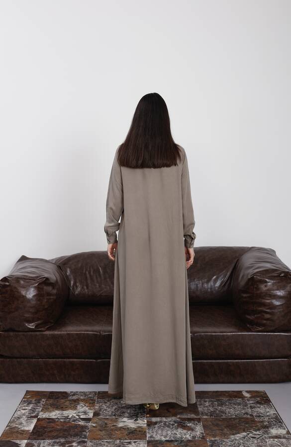 6648-Parça Boya Tensel Düğmeli Ferace Haki