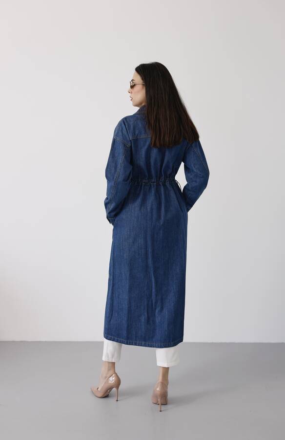 6652-Büyük Cepli Ceket Koyu Mavi