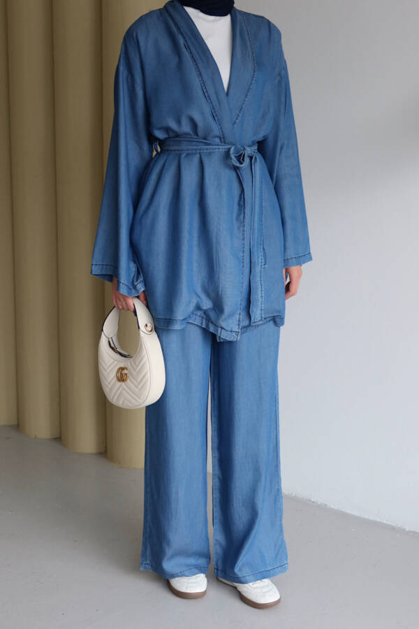 6660-Tensel İkili Takım Koyu Mavi