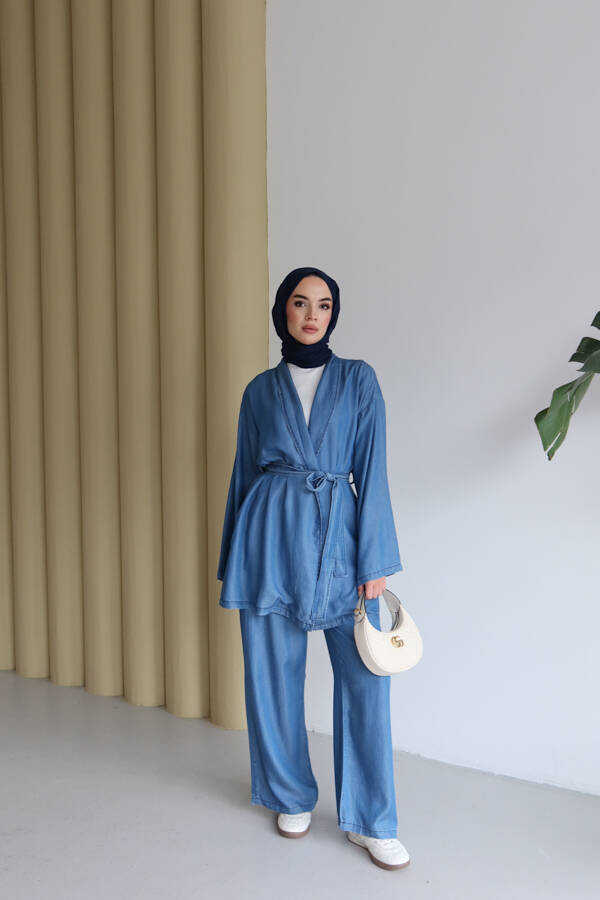 6660-Tensel İkili Takım Koyu Mavi