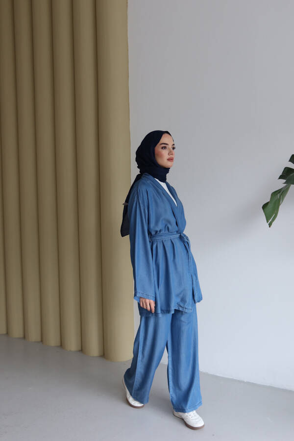 6660-Tensel İkili Takım Koyu Mavi