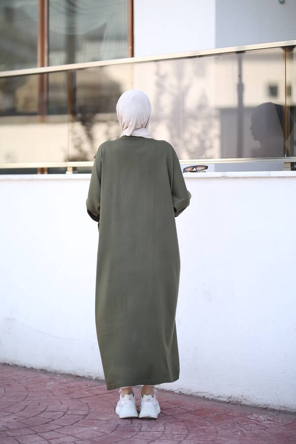 8024 - Çaprazlı Triko Tunik Haki