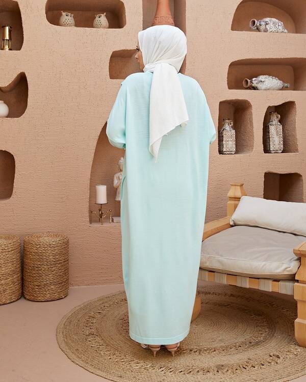 8024 - Çaprazlı Triko Tunik Mint Yeşili
