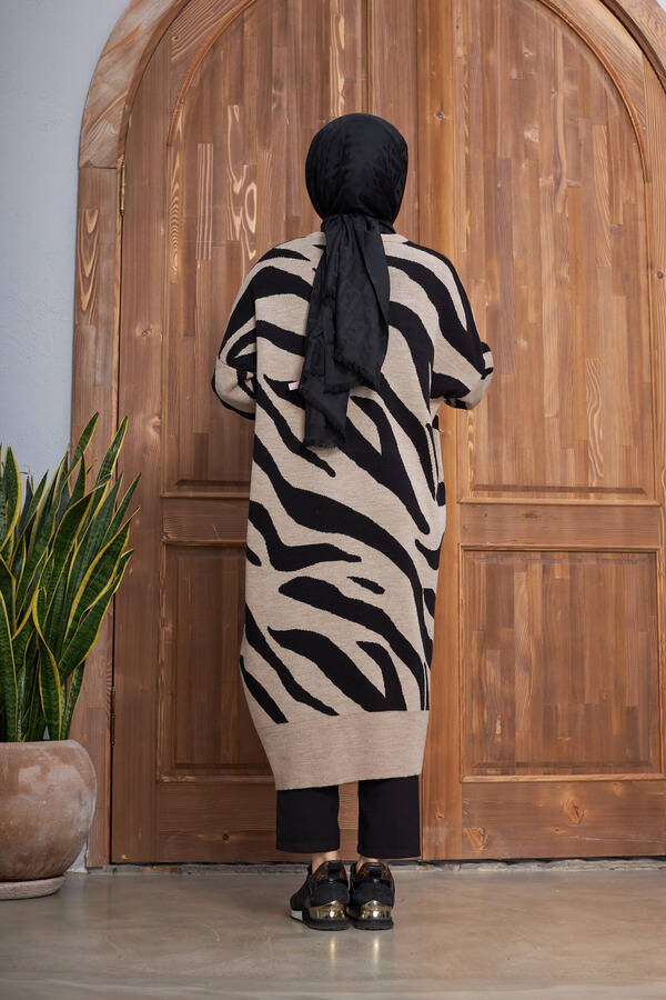 8035-Zebra Triko Tunik Vizon - Siyah